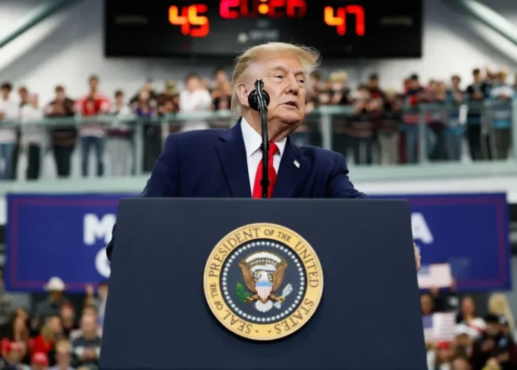 Crowd stunned silent as Trump speeds through his affordability routine at Alaska rally