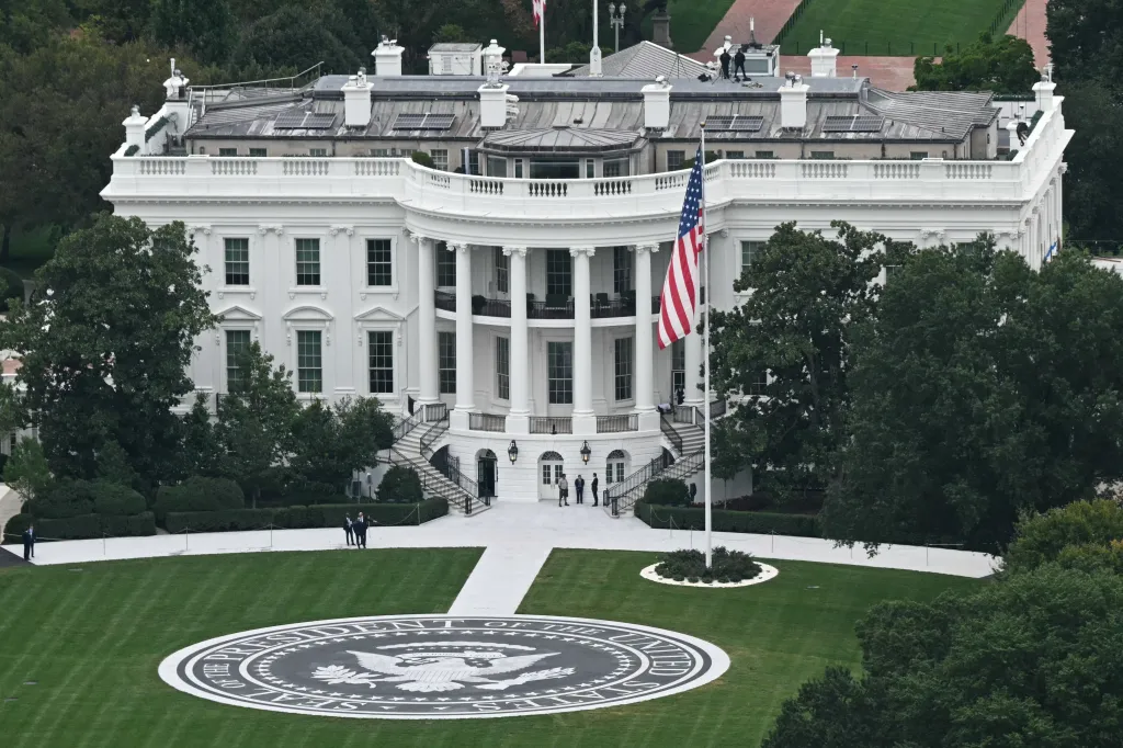 A view of the new helipad on the South Lawn of the White House in Washington.