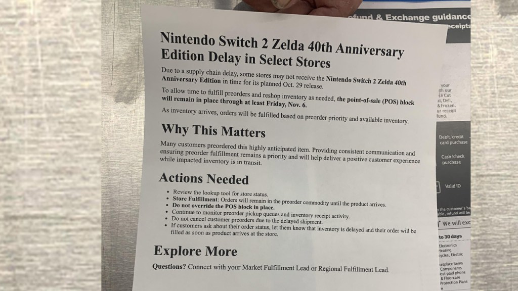 Walmart Zelda Console Delay