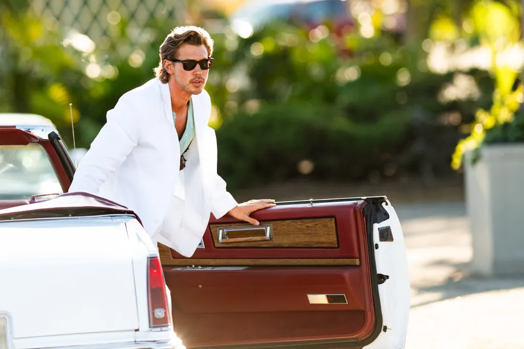Austin Butler on the set of the 