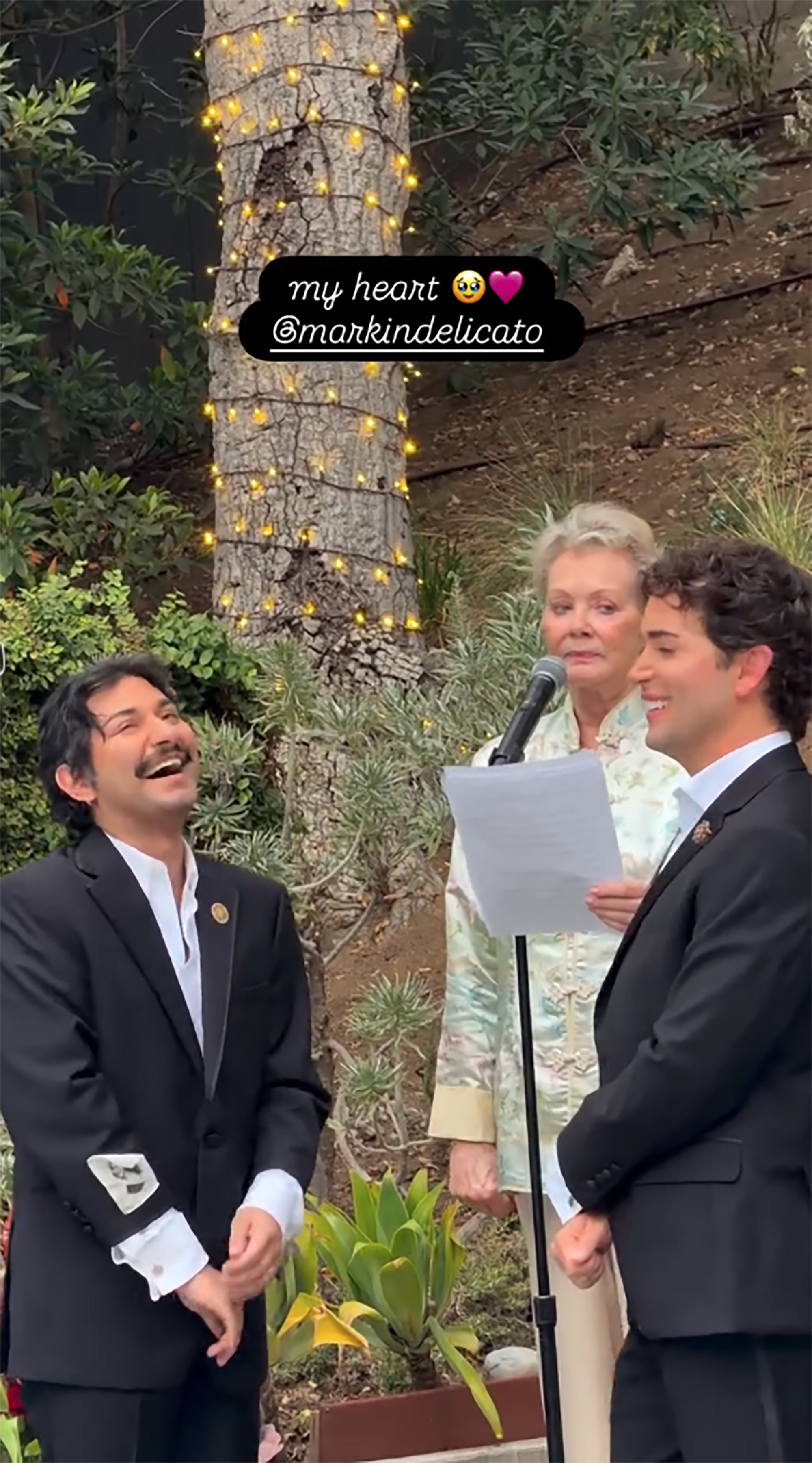 Jean Smart officiates Mark Indelicato's wedding, with Johnny Sibilly looking on.