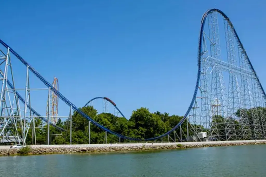 The Millennium Force roller coaster at Cedar Point.