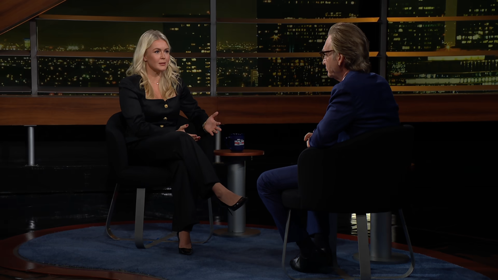 Karoline Leavitt being interviewed by Bill Maher.